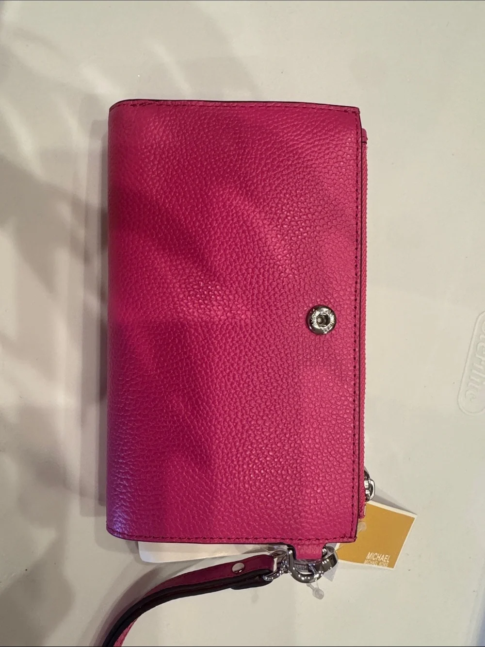 Michael Kors Fuchsia Pebbled Leather Wristlet